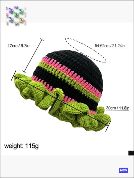 Handmade Crochet Bucket Hat Slouchy Boho Festival Daily Wear Ruffled Brim One main image 4